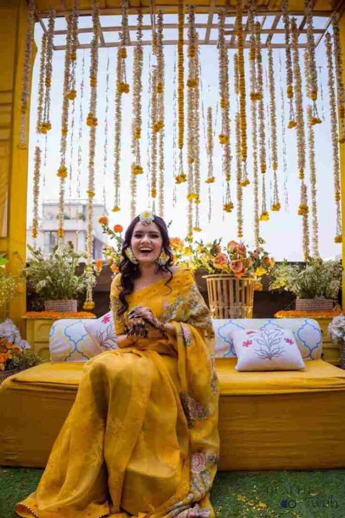 Haldi Look For Bride In Saree