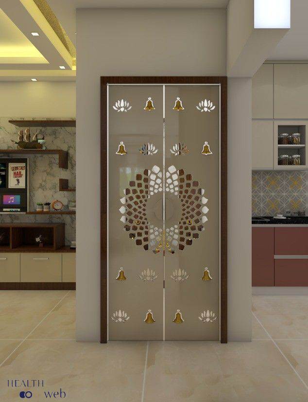 Modern Pooja Room Glass Door Designs Images