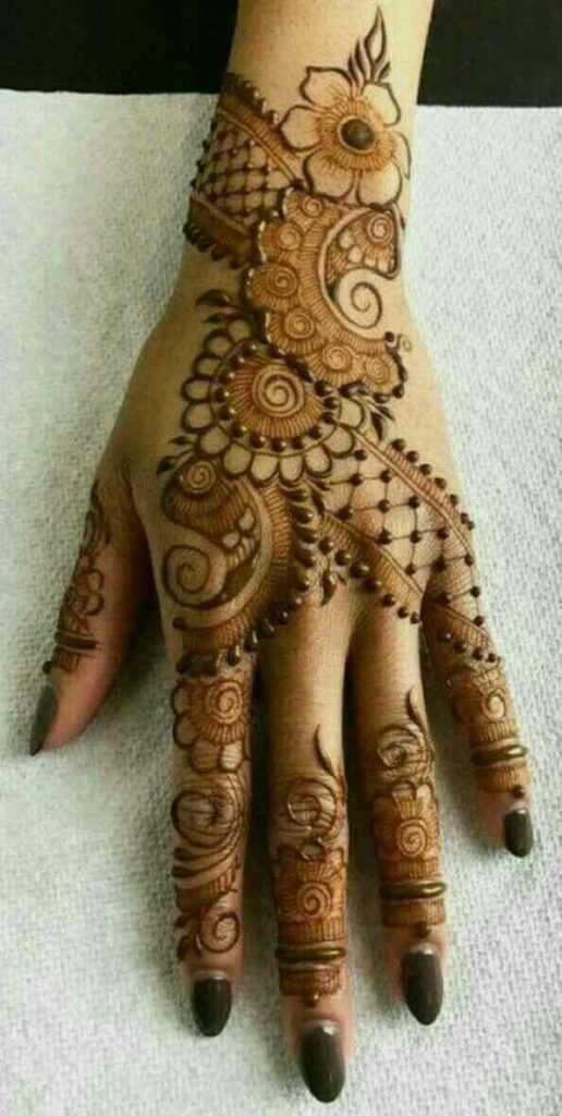 Modern Mehndi Stylish Back Hand Mehndi Design