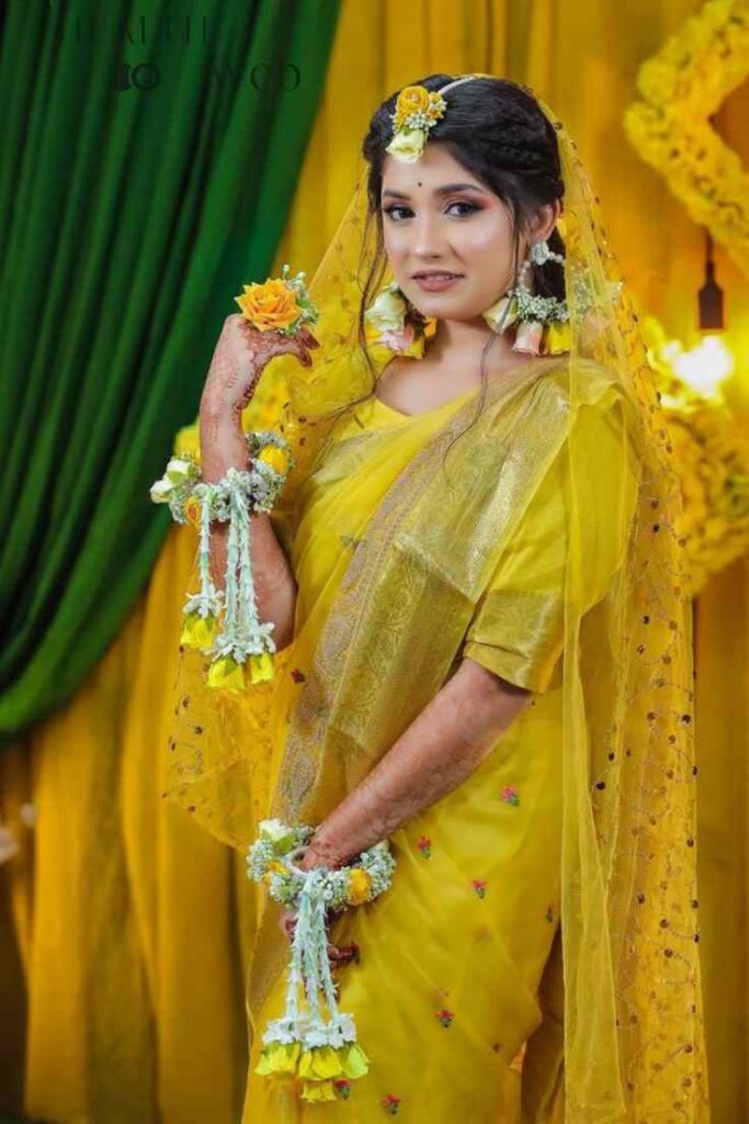 Haldi Look For Bride In Saree