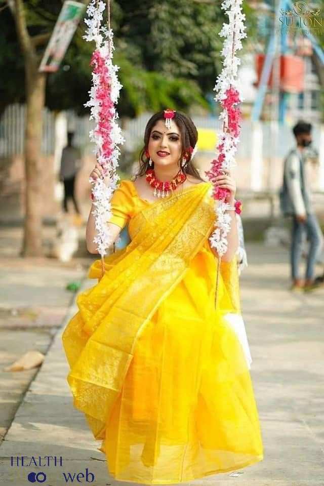 Haldi Look For Bride In Saree