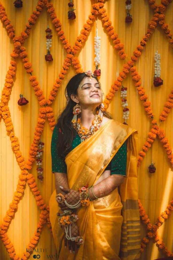 Haldi Look For Bride In Saree