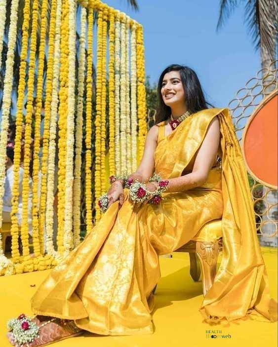 Haldi Look For Bride In Saree