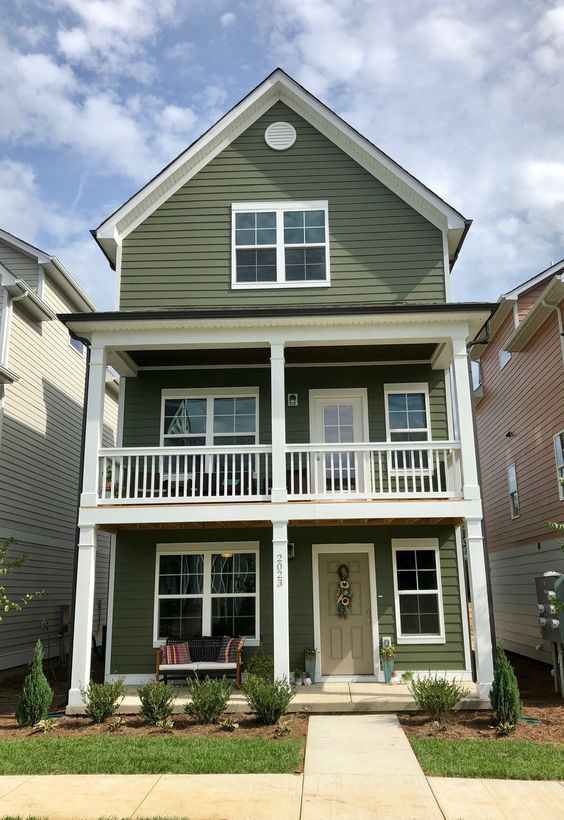 Sage Green House With Black Trim Ideas 