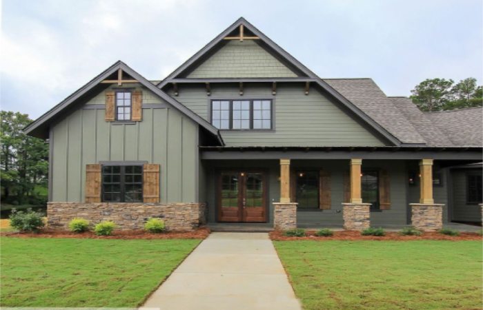 Sage Green House With Black Trim Ideas